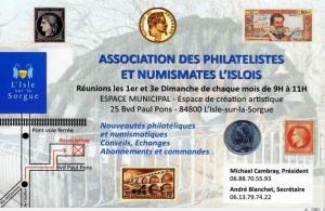 Réunion monnaie et timbres - L'Isle-sur-la-Sorgue