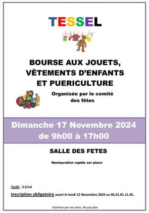 Bourse à la puériculture et vêtements enfants 0-16 ans - Tessel