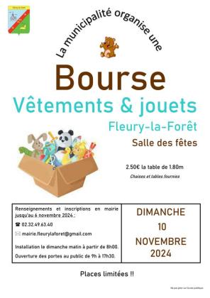 Bourse vêtements et jouets - Fleury-la-Forêt