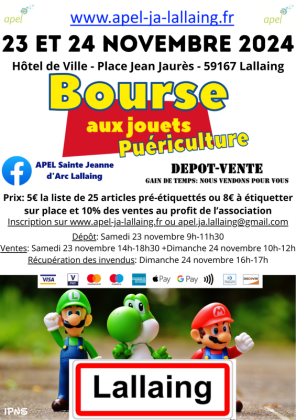 Bourse aux jouets et puériculture - Lallaing