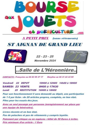 Bourse Jouets - Puériculture - Saint-Aignan-Grandlieu