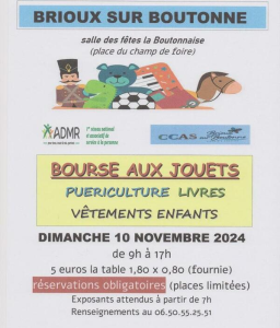 BOURSE aux jouets , puériculture, livres, vêtements enfant - Brioux-sur-Boutonne