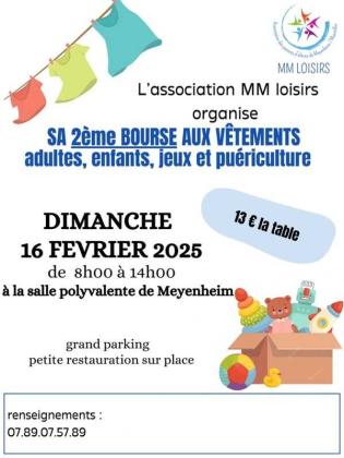 Bourse aux vêtements adultes enfants, jeux et puériculture - Meyenheim