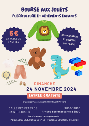 Bourses aux jouets puériculture vêtements enfants - Saint-Georges