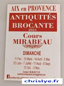 Antiquités brocante du cours Mirabeau - Aix-en-Provence