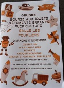 Bourse aux jouets - puériculture - Grugies