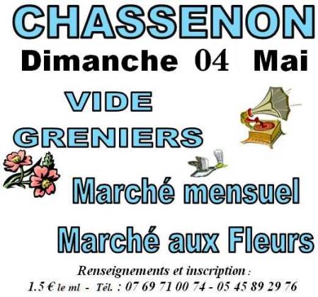 Vide greniers, marché aux fleurs, plantes - Chassenon