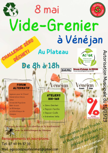 Vide grenier, challenge Zéro Déchet - Vénéjan