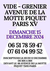 Vide grenier avenue de la motte piquet - Paris 15