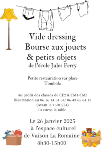 Vide dressing, bourse aux jouets et petits objets - Vaison-la-Romaine