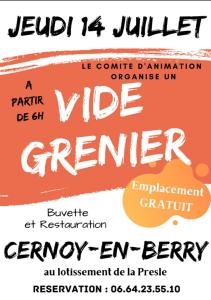 Vide-greniers - Cernoy-en-Berry