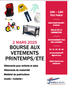 Bourse aux vêtements printemps été - Saint-Barthélemy-d'Anjou