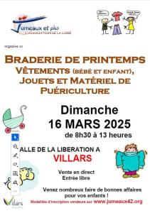 Braderie vêtements, jouets et matériel de puériculture - Villars