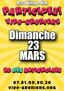 Vide-greniers brocante - bd des Batignolles - Paris 17