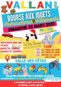 Bourse aux jouets, puériculture et vêtements - Vallan