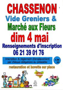 Vide greniers, marché aux fleurs, plantes - Chassenon